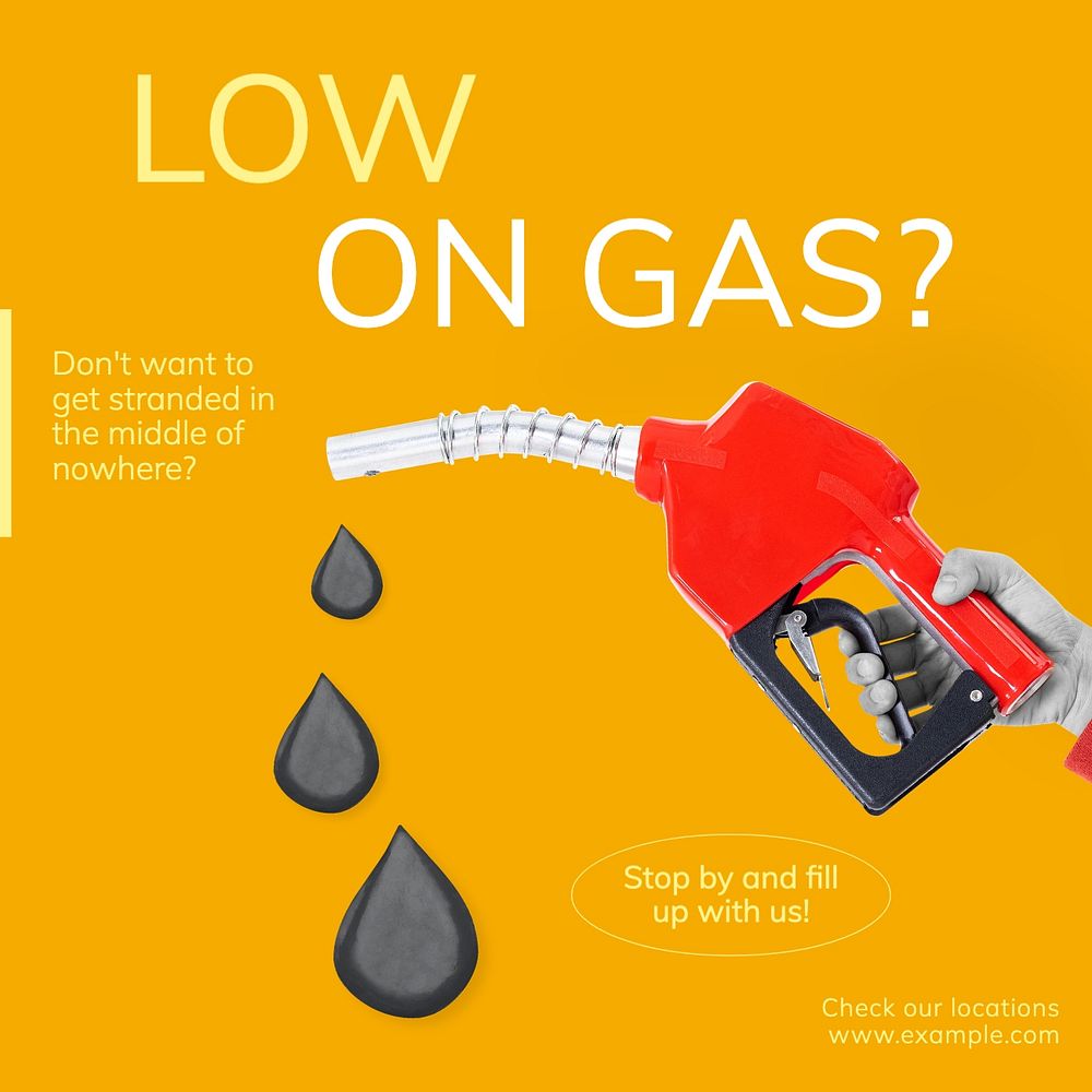 Gas station Facebook post template, editable design