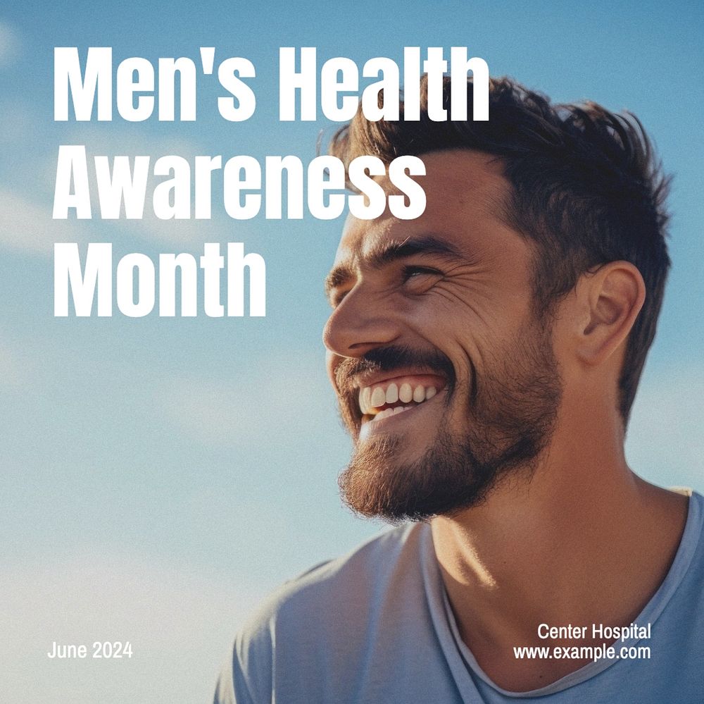 Men's health Facebook post template, editable design