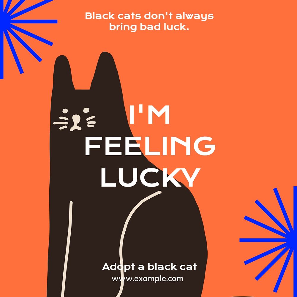 Black cats Facebook post template, editable design