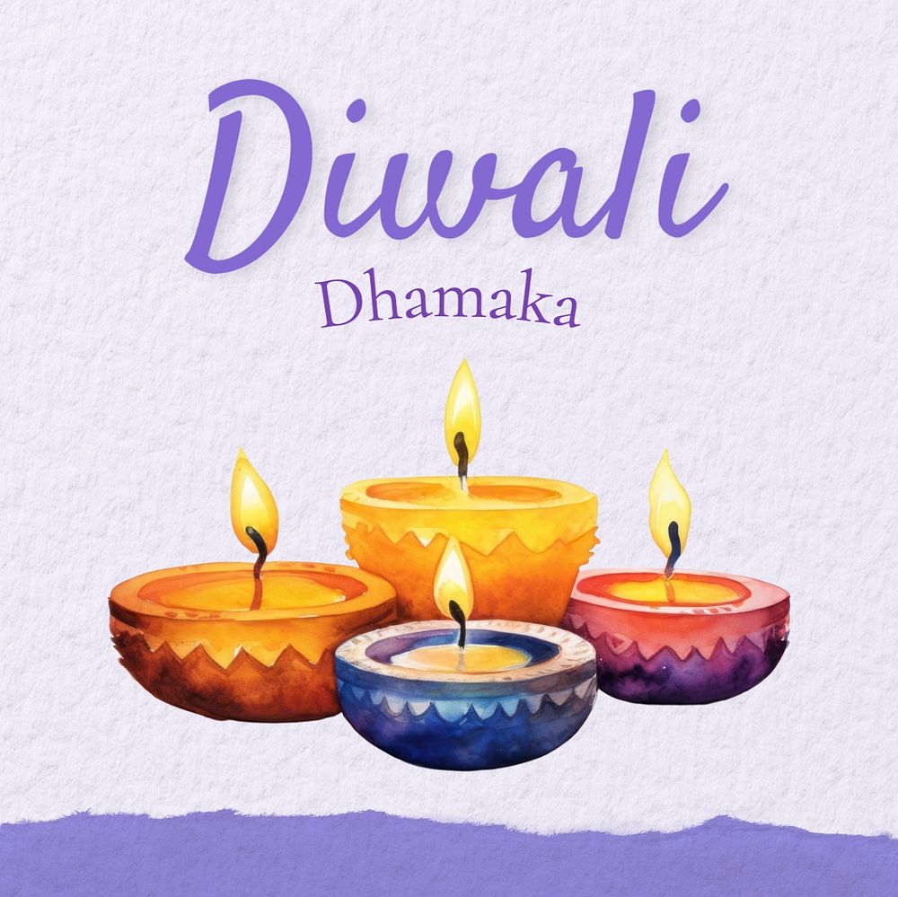 Diwali dhamaka Facebook post template, editable design