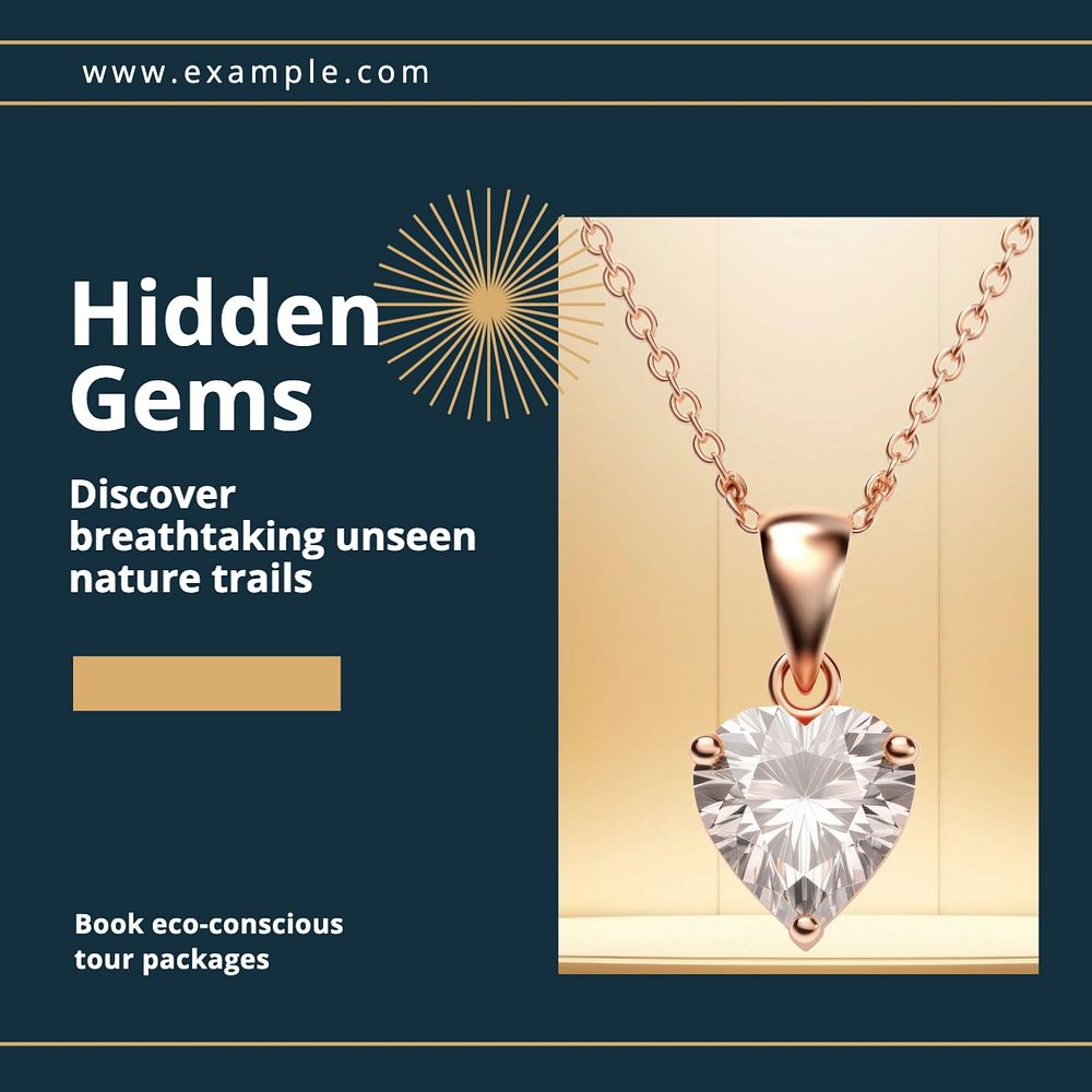 Hidden natural gems Facebook post template, editable design