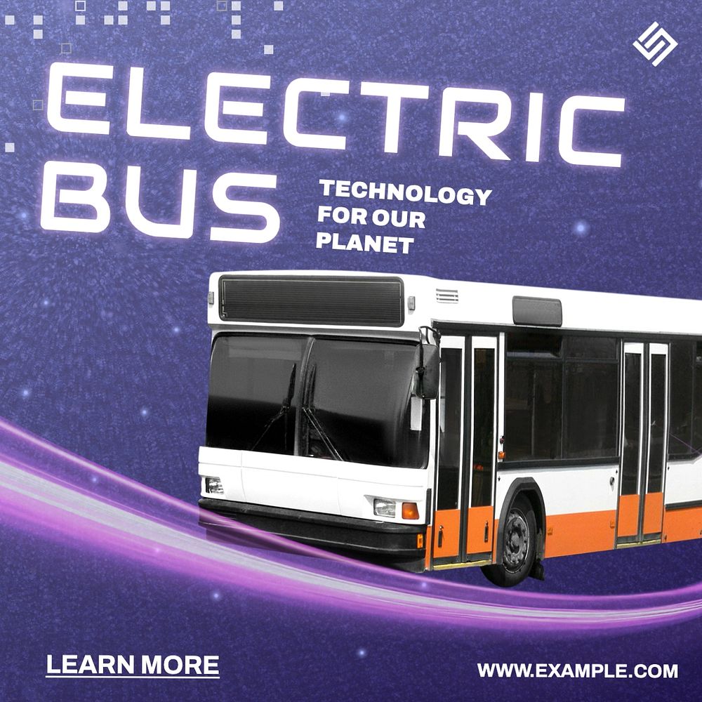 Electric bus Facebook post template, editable design