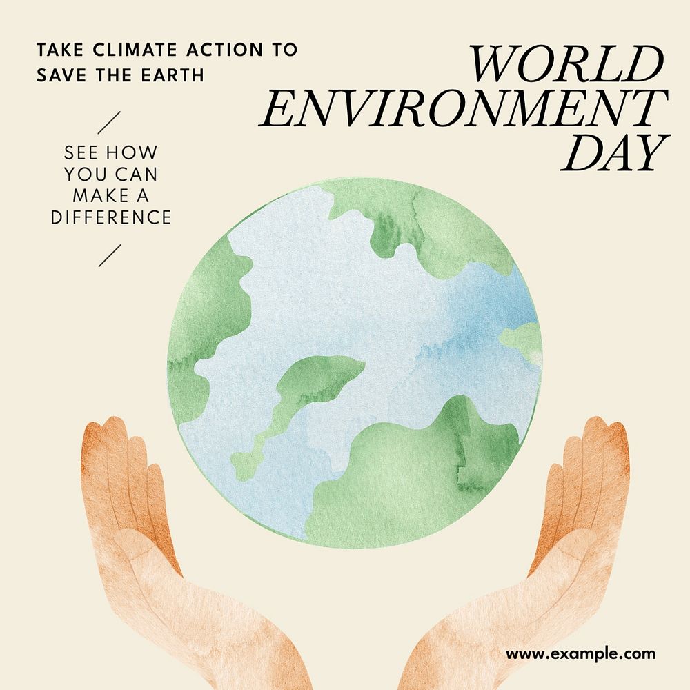 World environment day Instagram post template, editable text