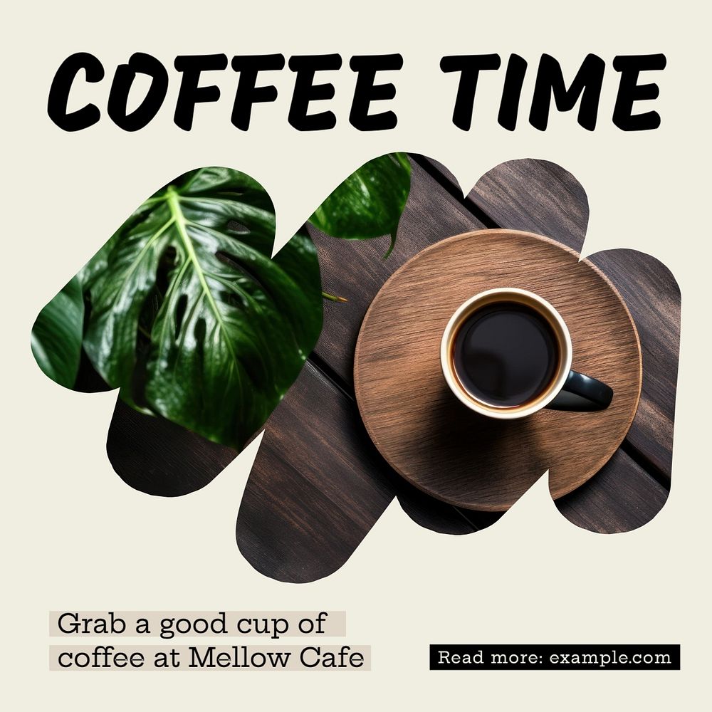 Coffee time Facebook post template, editable design