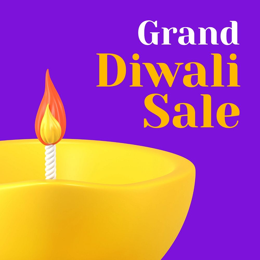 Grand diwali sale Facebook post template, editable design