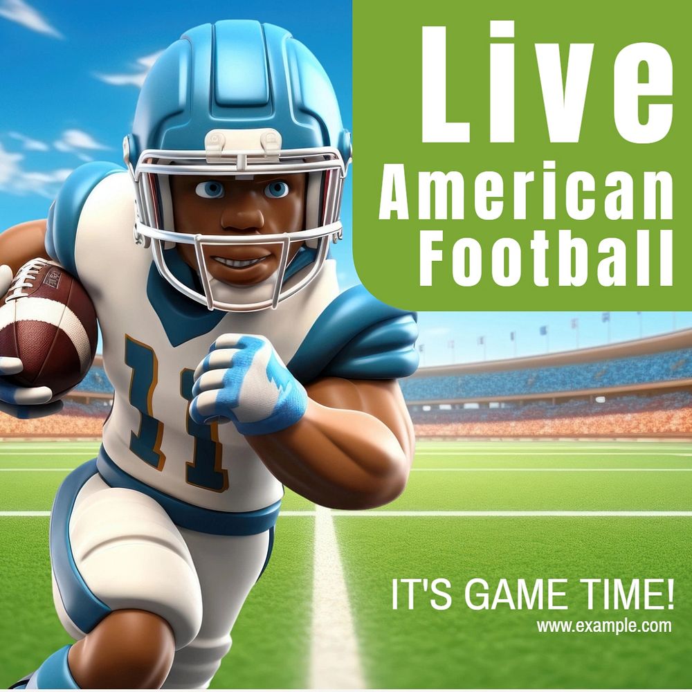 American football Facebook post template, editable design