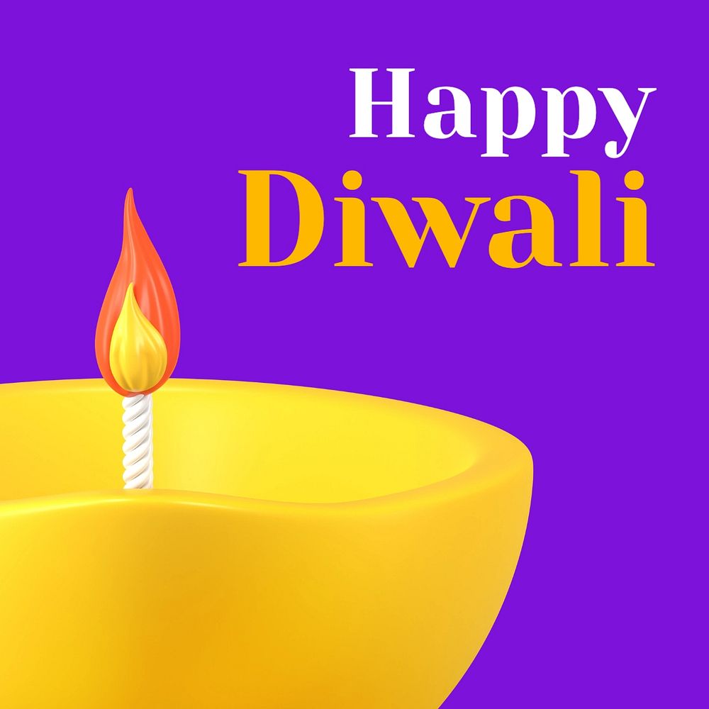 Happy diwali Facebook post template, editable design