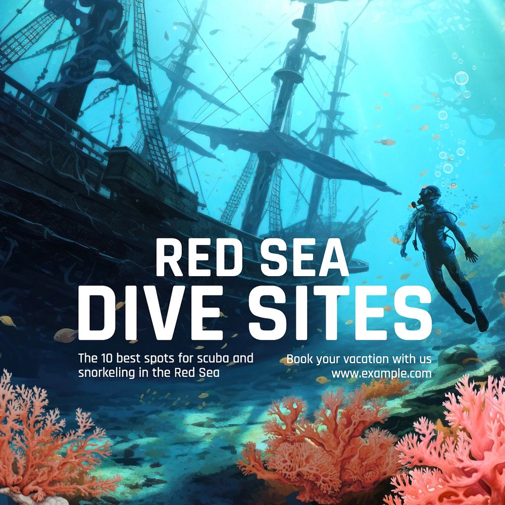 Red Sea Facebook post template, editable design