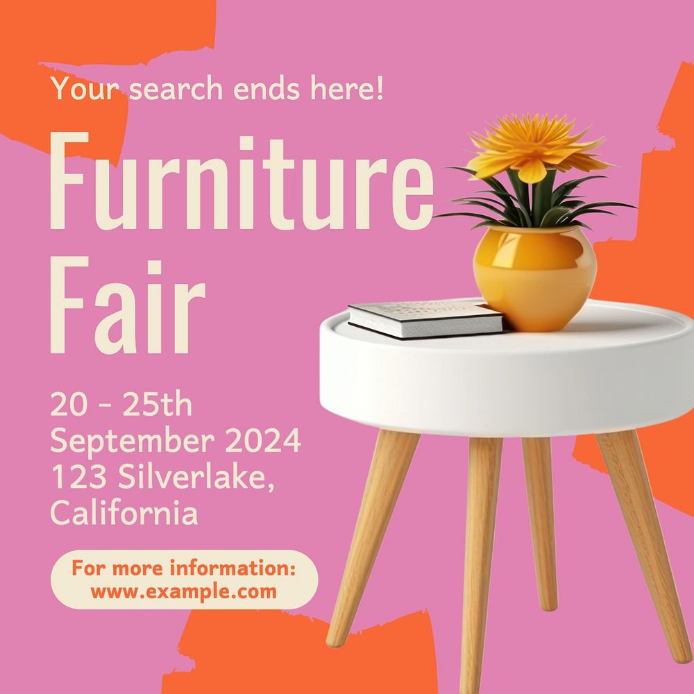 Furniture fair Facebook post template, editable design