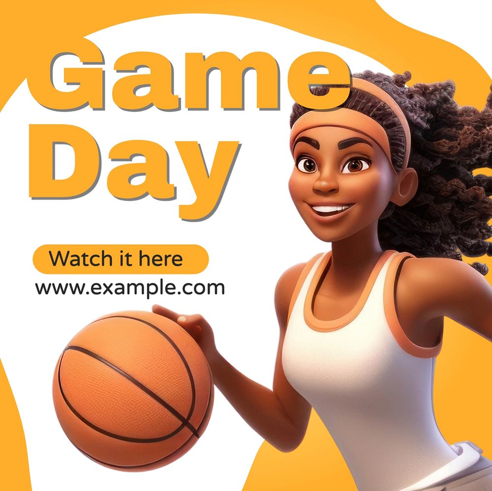 Game day Facebook post template, editable design