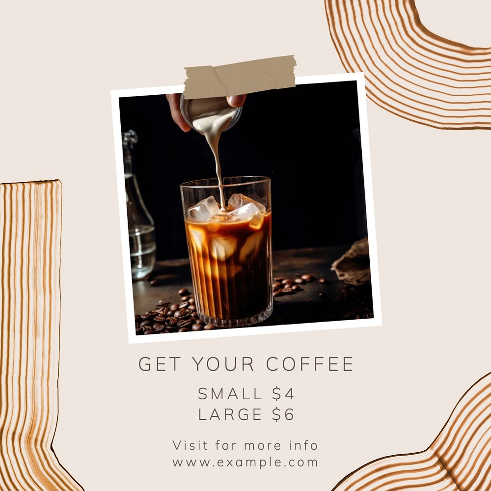 Coffee Facebook post template, editable design