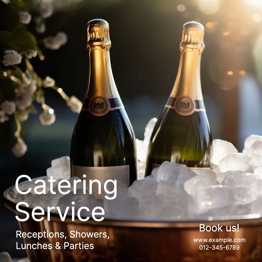 Catering service Facebook post template, editable design