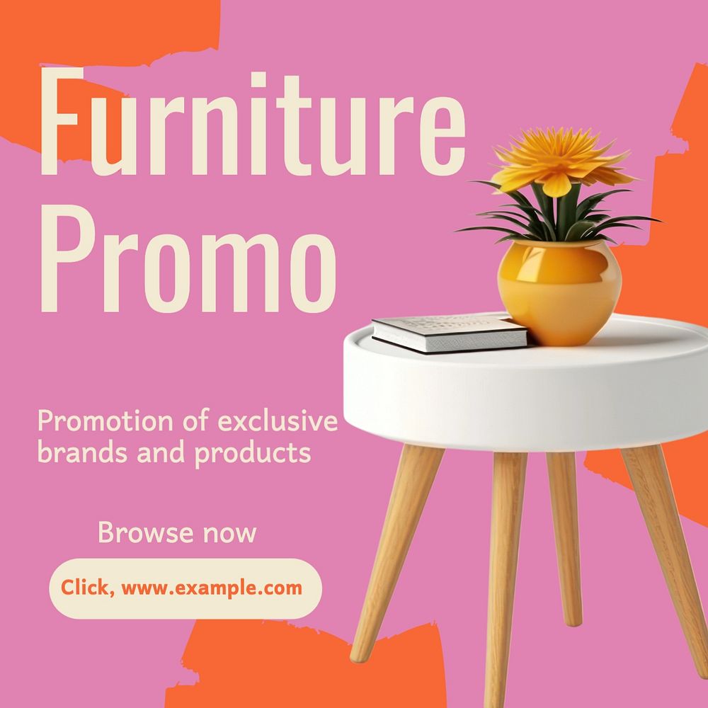 Furniture promotion Facebook post template, editable design