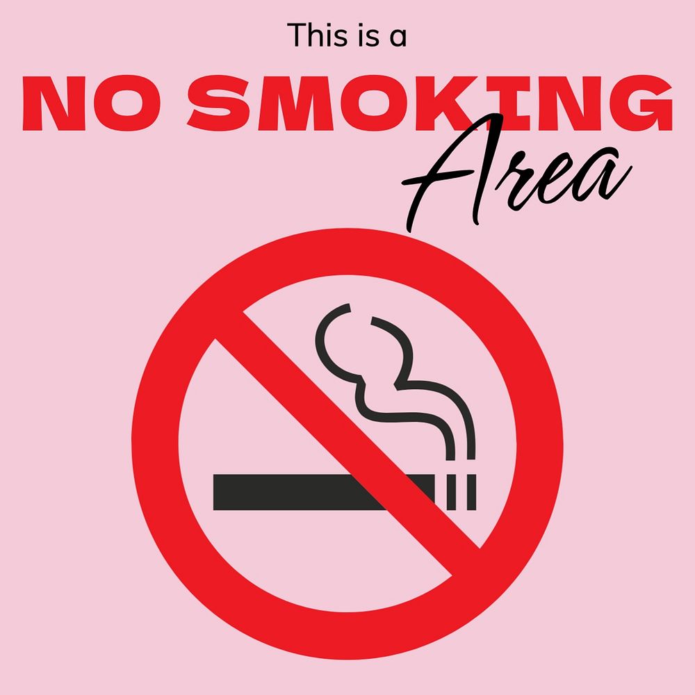 No smoking area Facebook post template, editable design