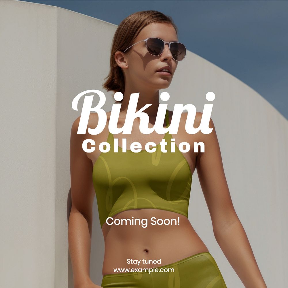 Summer bikini trend Instagram post template, editable text