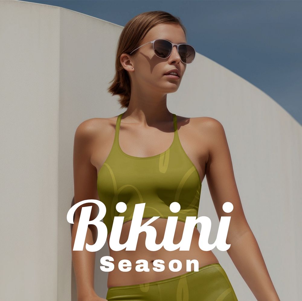 Bikini season Instagram post template, editable text