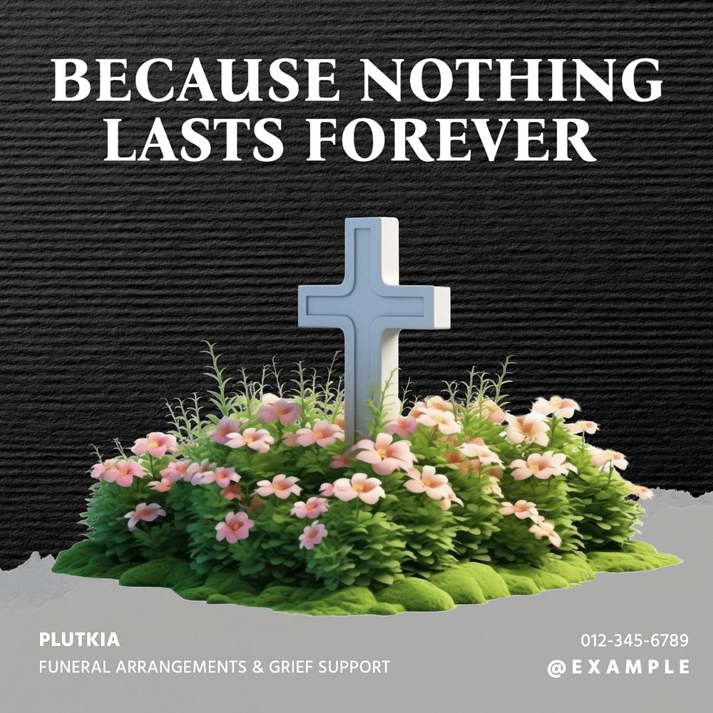 Nothing lasts forever Facebook post template, editable design