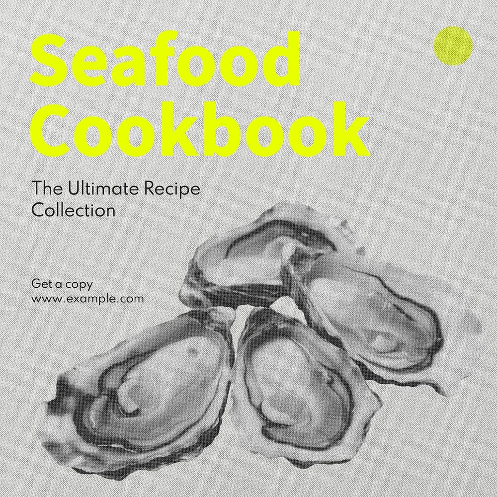 Seafood cookbook Facebook post template, editable design