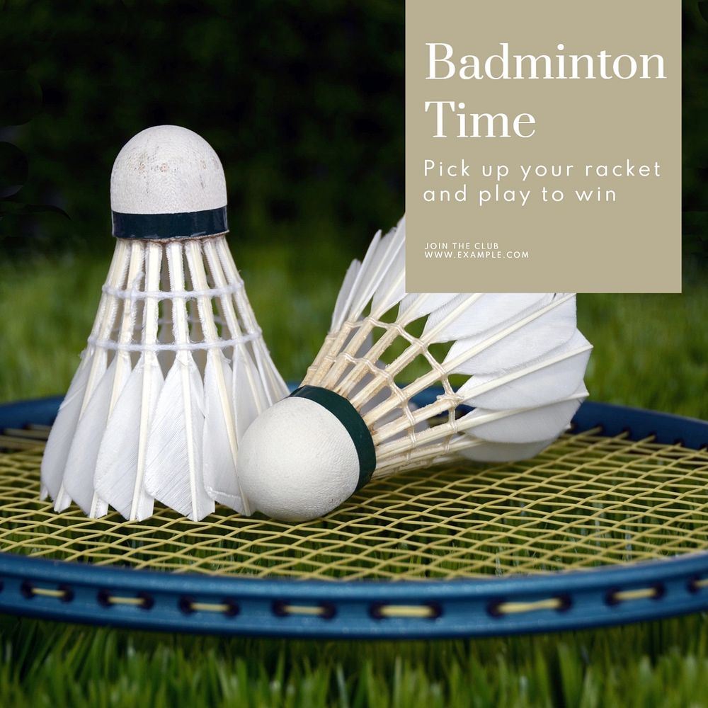 Badminton during Ramadan Instagram post template, editable text