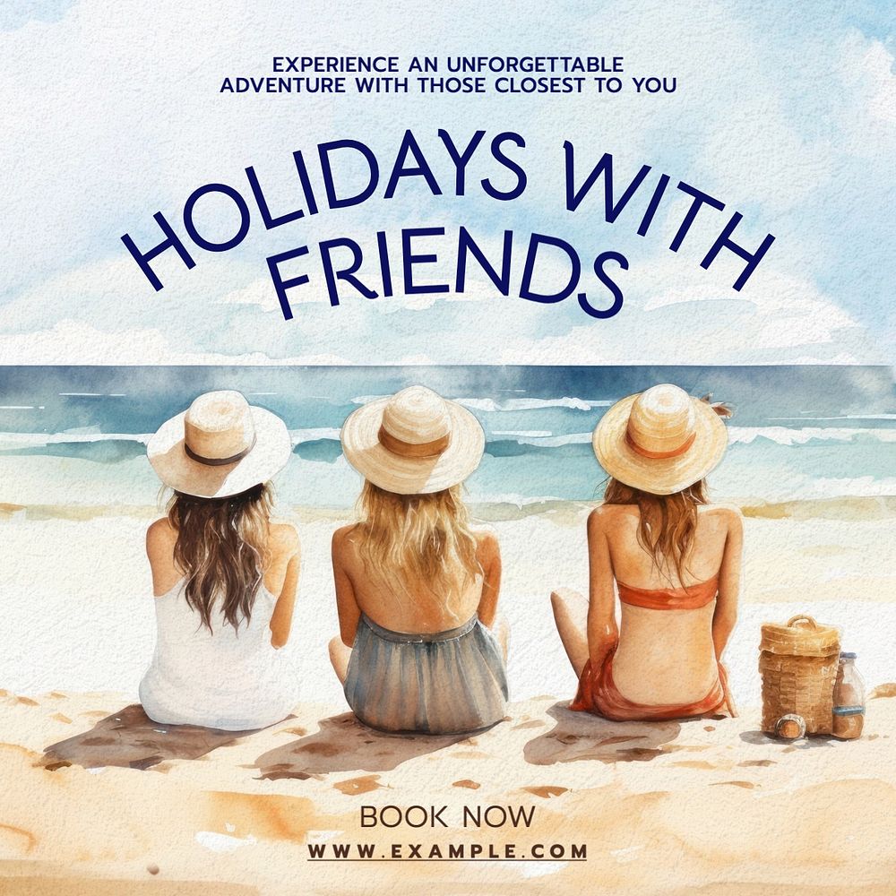 Holidays with friends Instagram post template