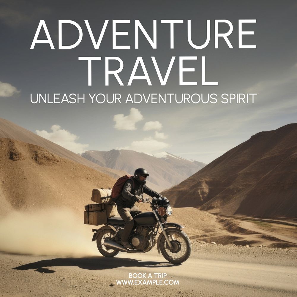 Adventure travel Facebook post template, editable design