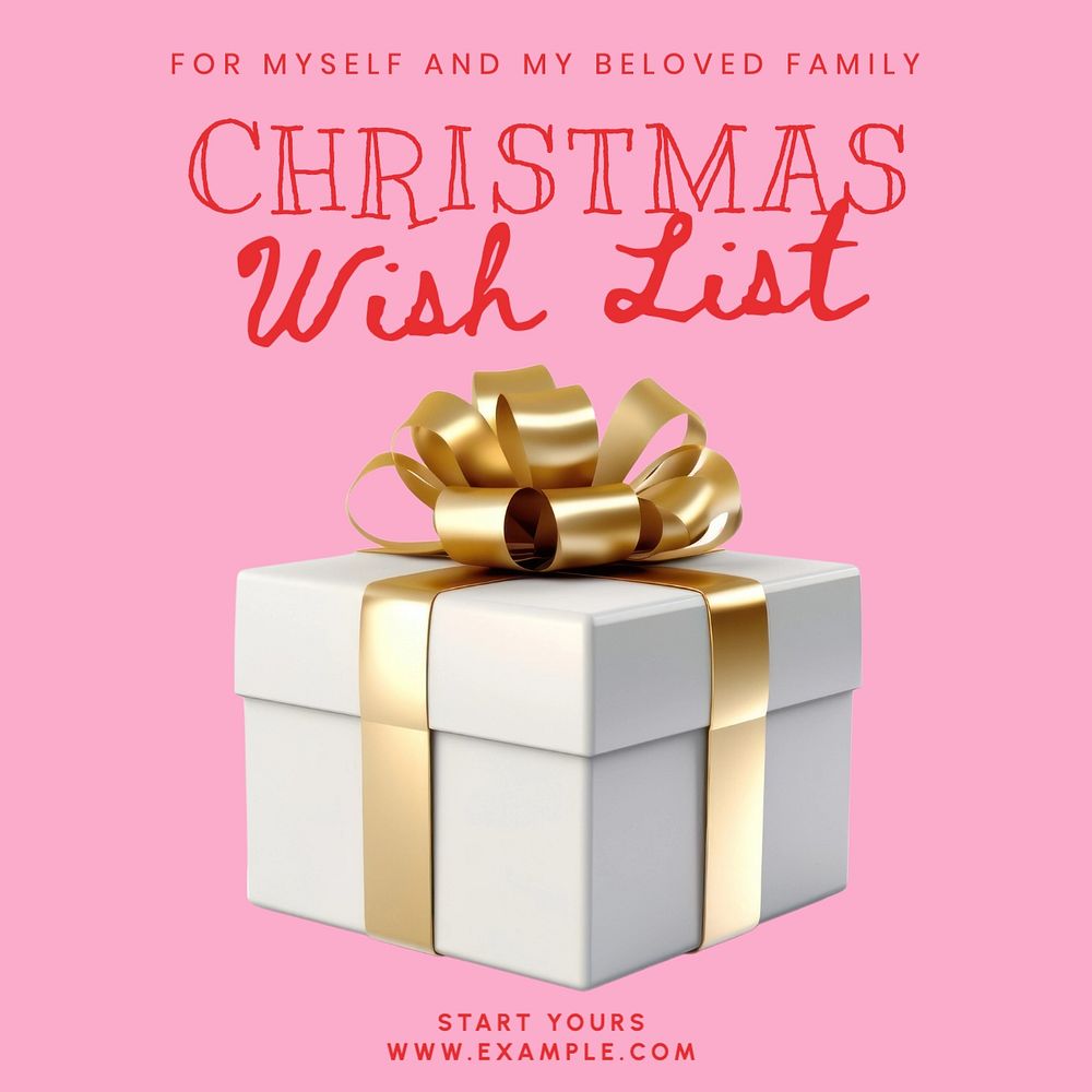 Christmas shopping Instagram post template, editable text