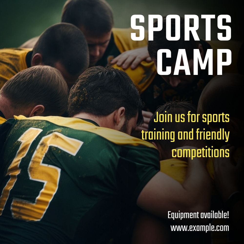 Sport camp Facebook post template, editable design