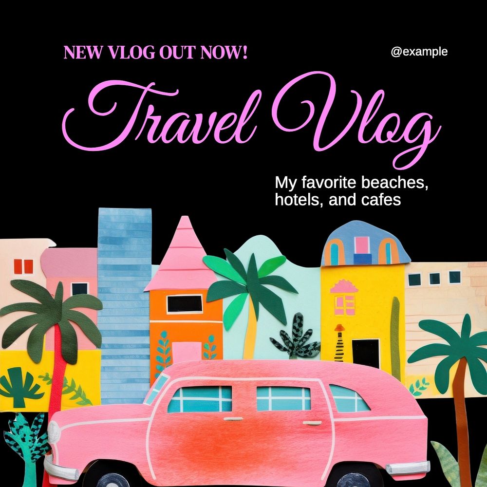 Travel vlog Instagram post template