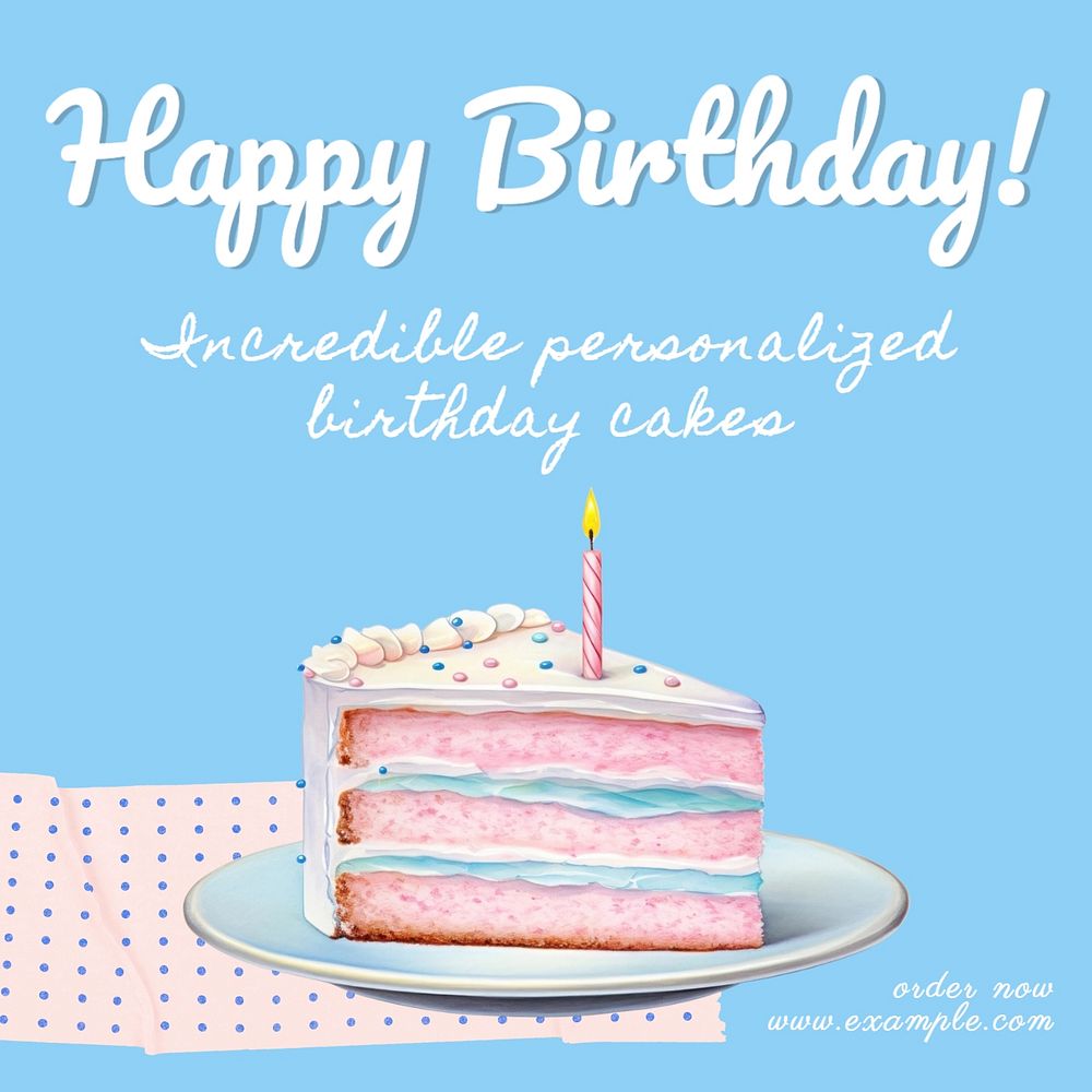 Happy birthday Instagram post template, editable text