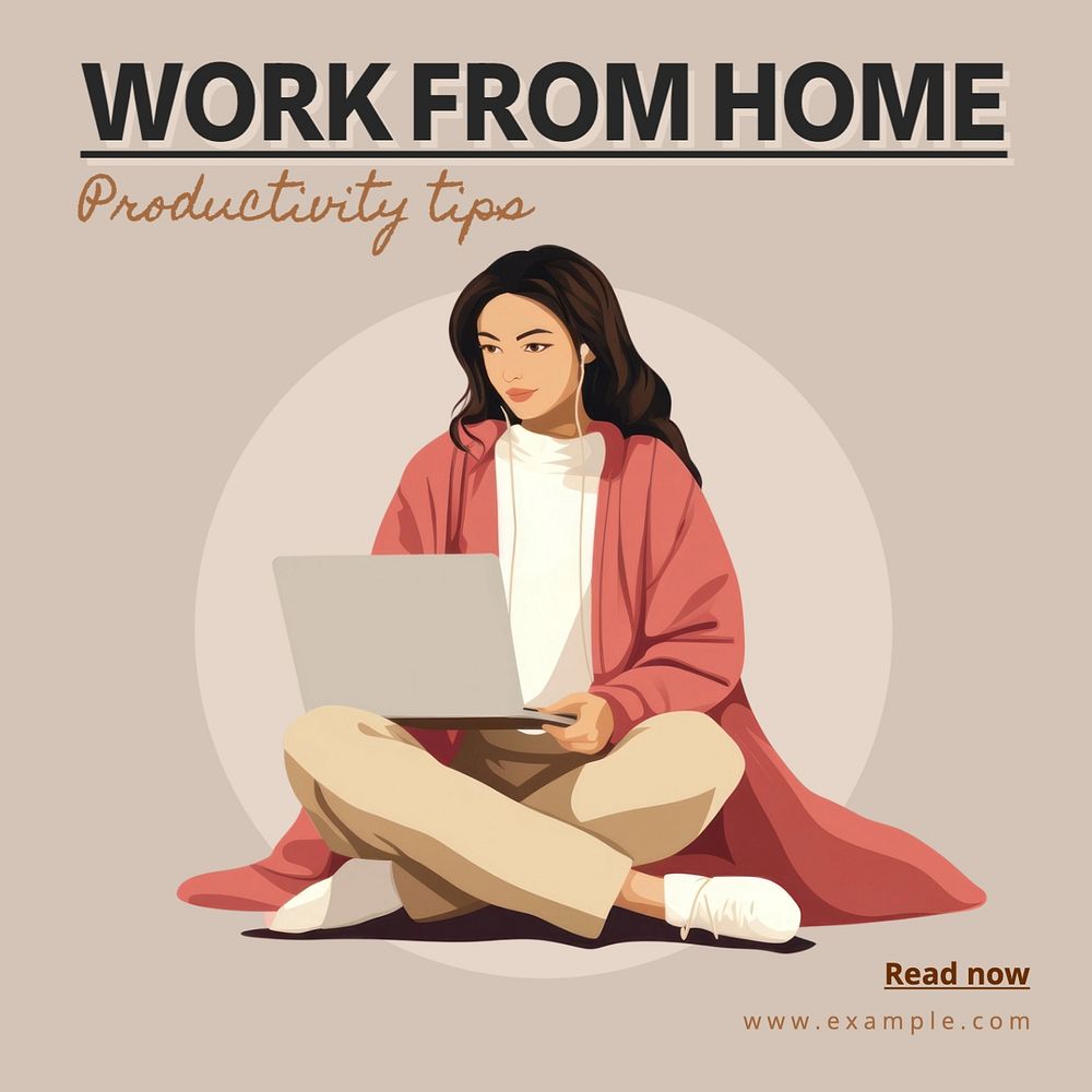 Home office careers Instagram post template