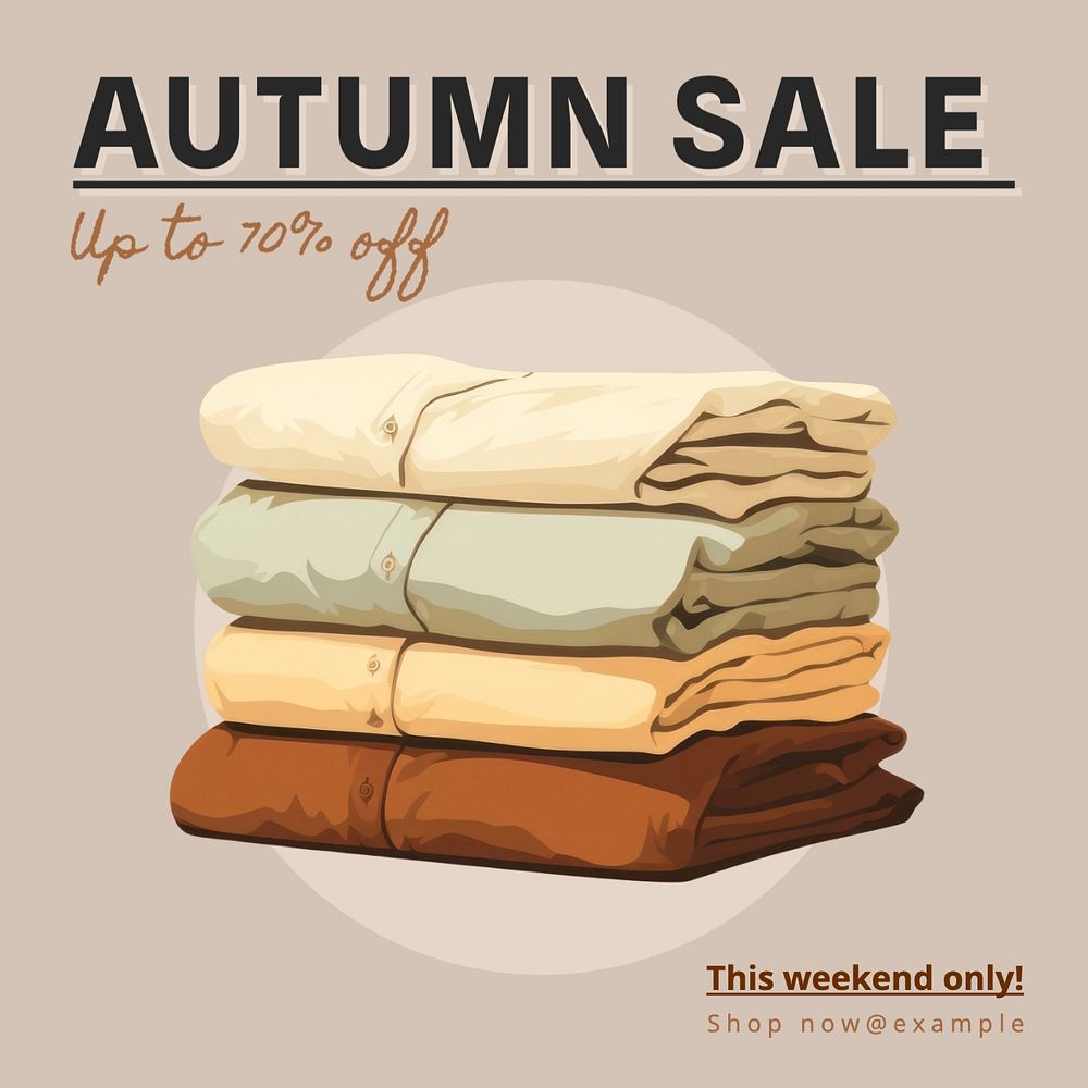 Autumn sale Instagram post template