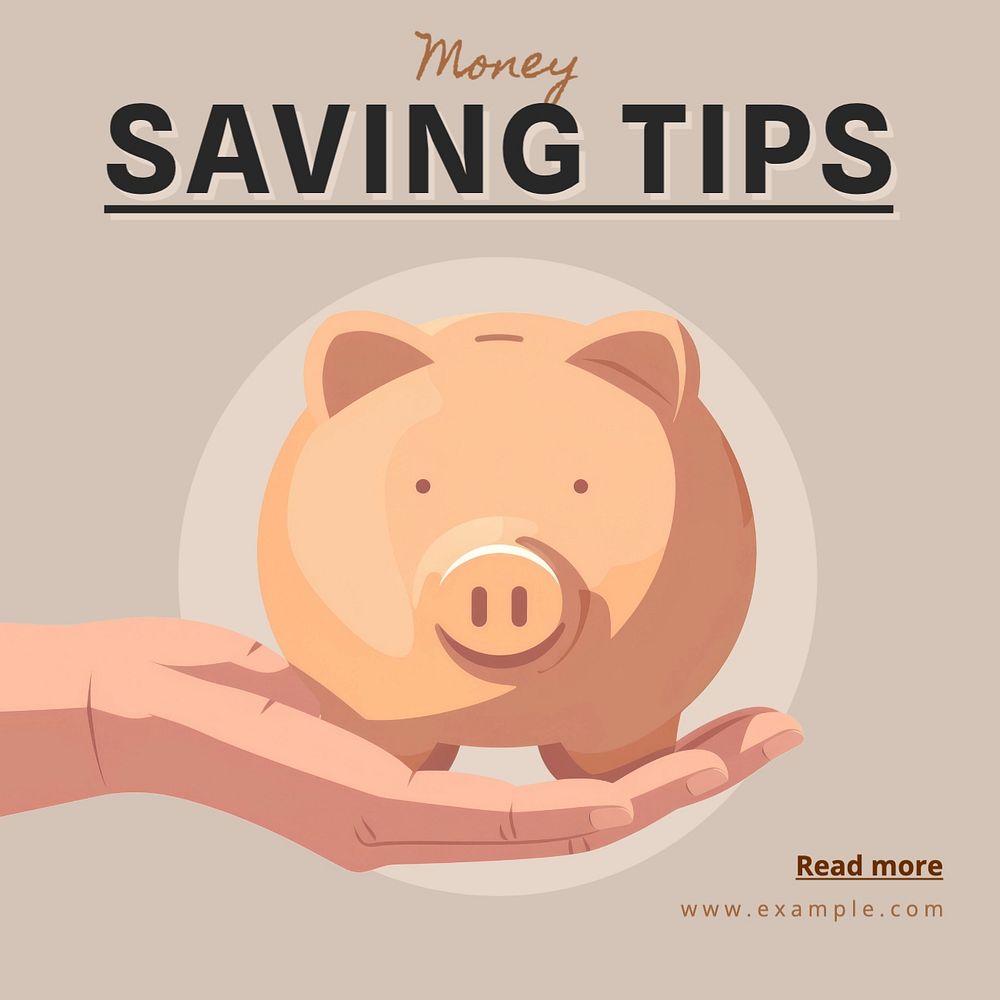 Saving tips Instagram post template