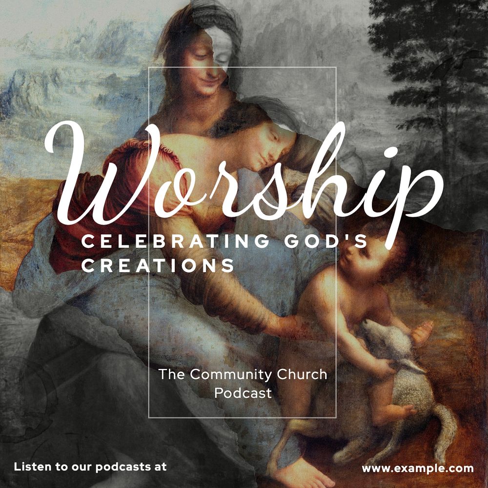 Worship god Instagram post template, editable text