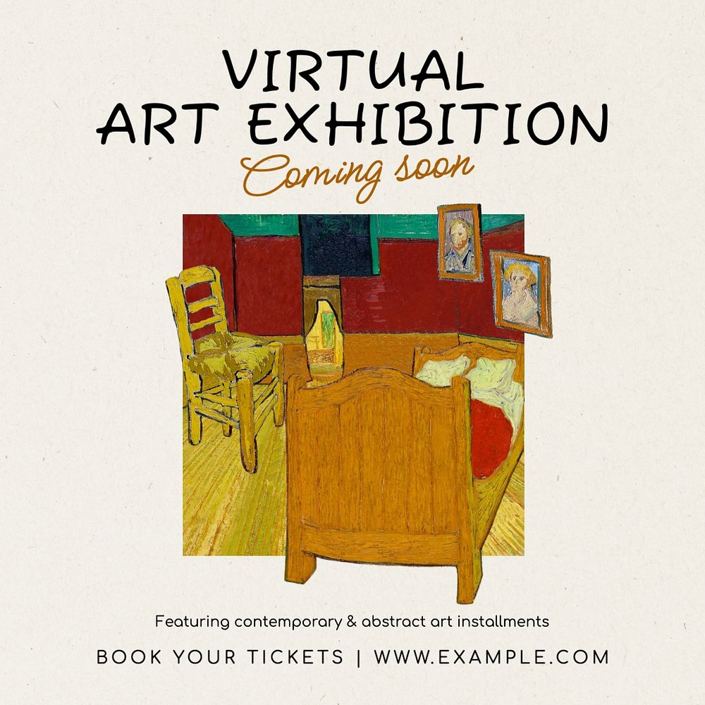 Virtual art exhibition Instagram post template