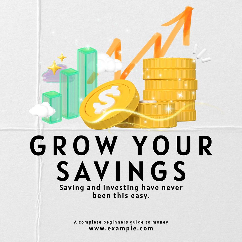 Grow your savings Instagram post template