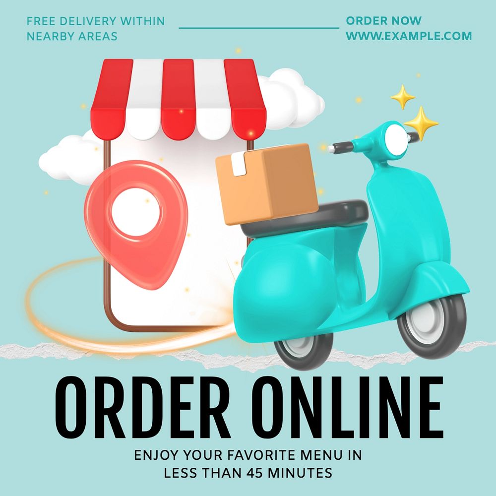 Food delivery Instagram post template