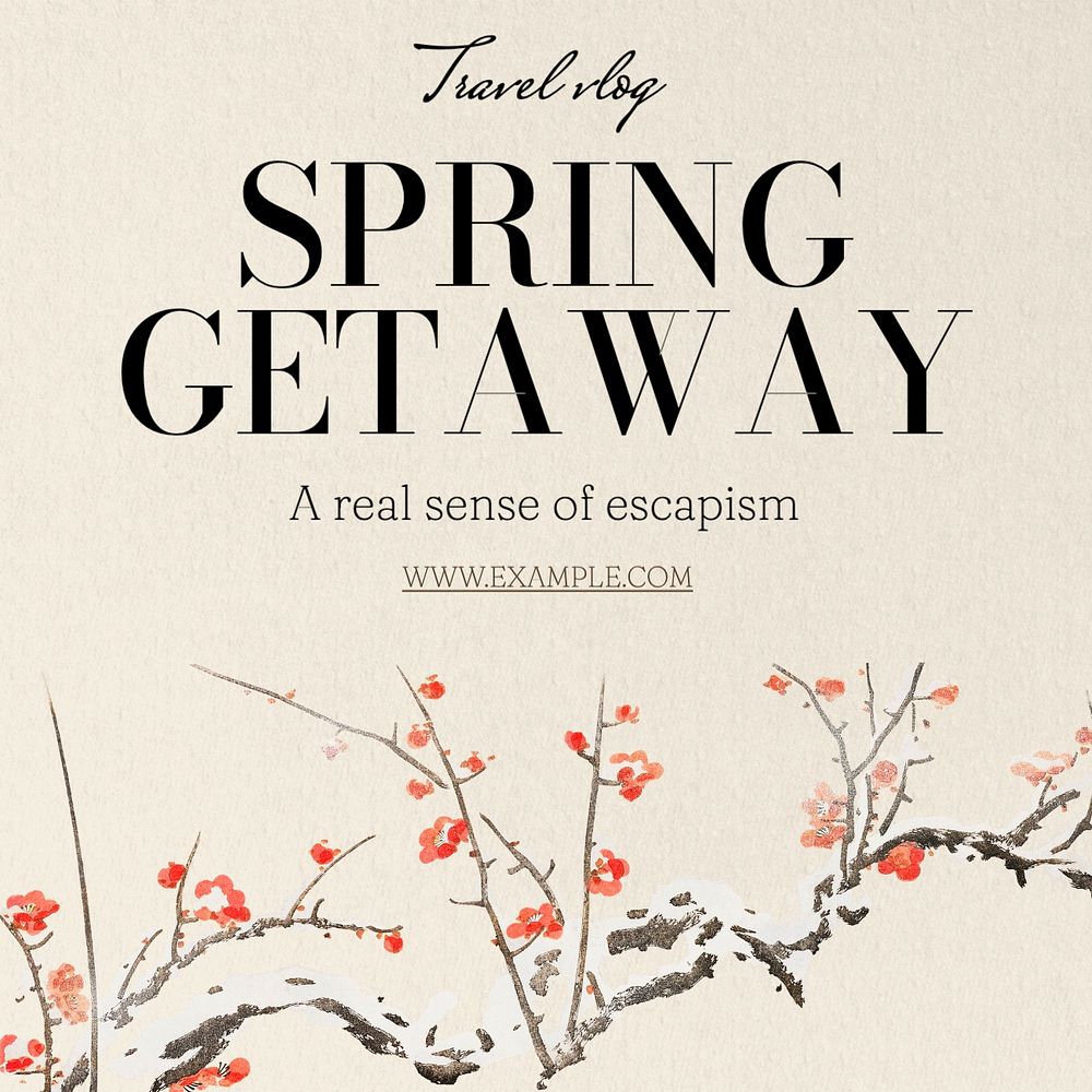 Spring Getaway Instagram post template