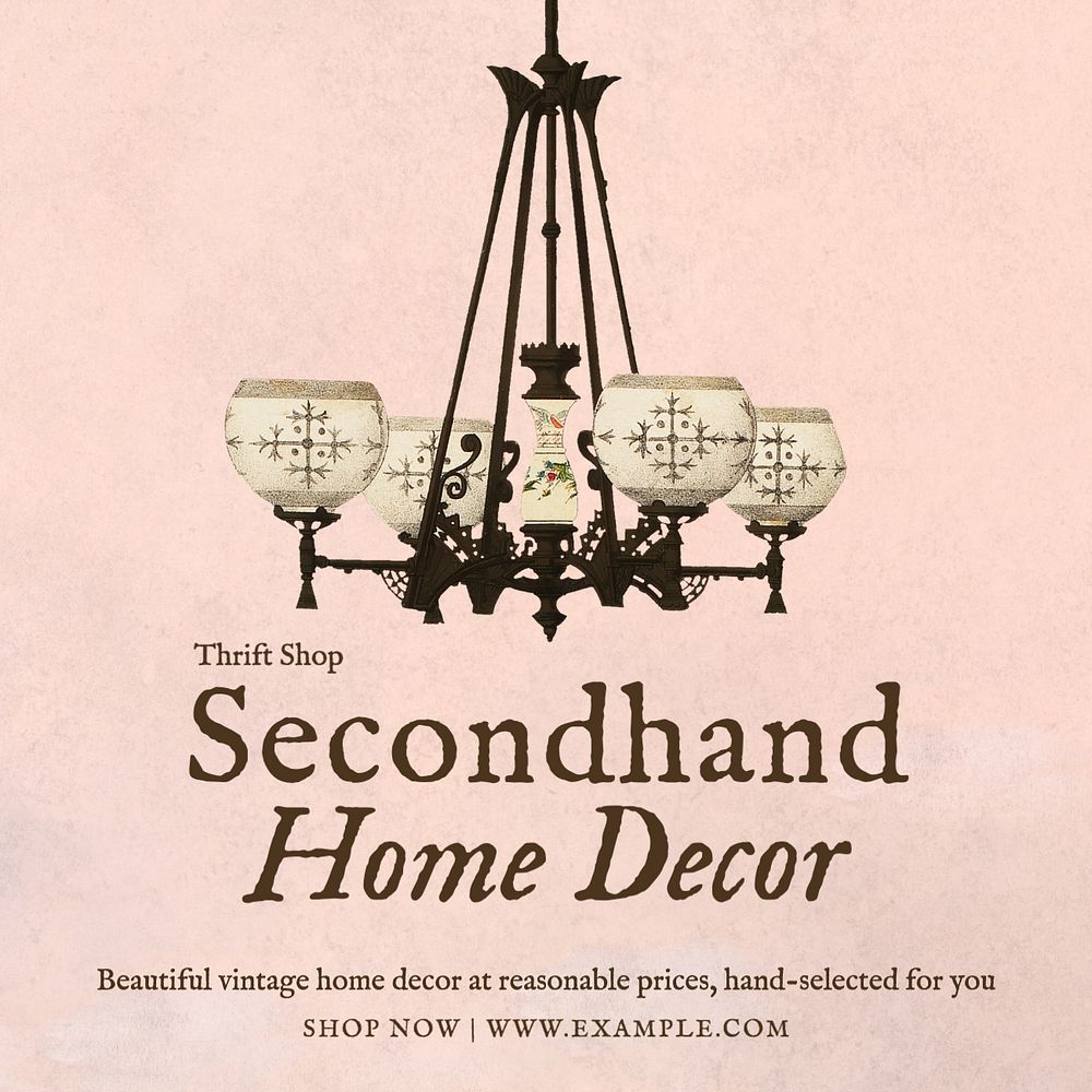 Secondhand decor shop Instagram post template