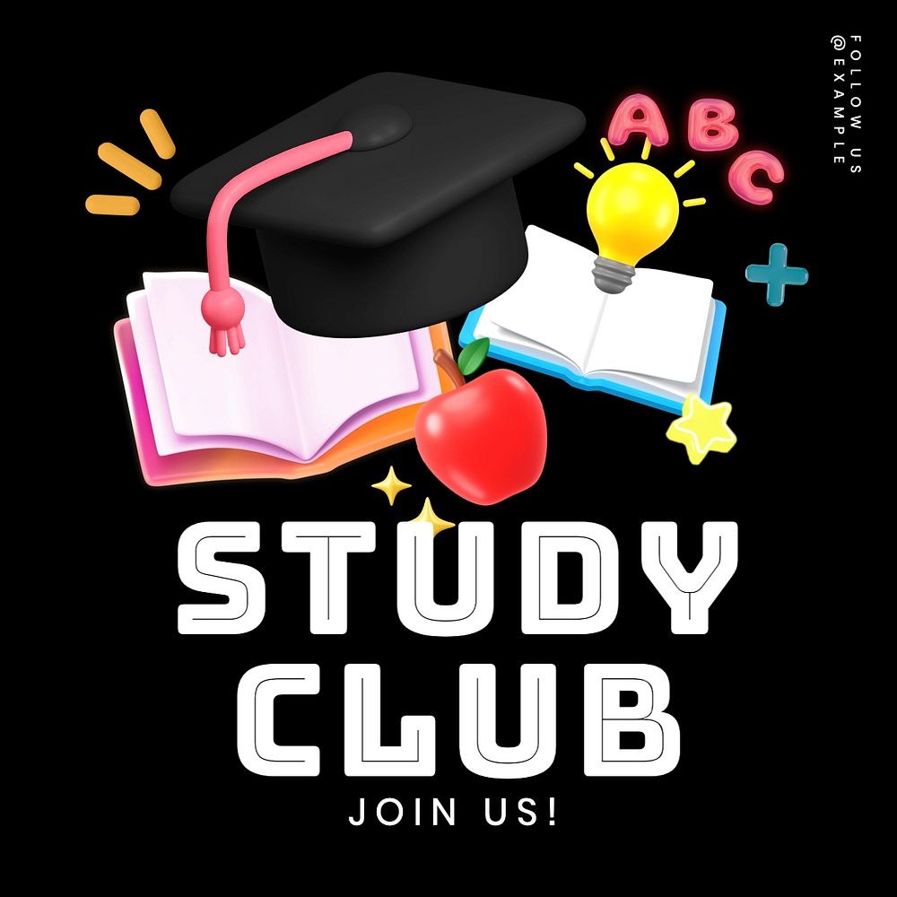 Study club Instagram post template