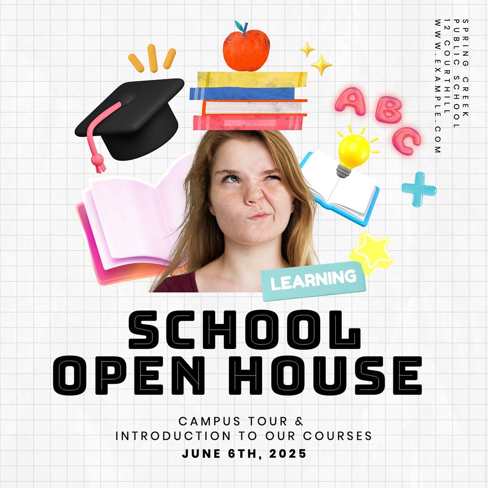 School open house Instagram post template