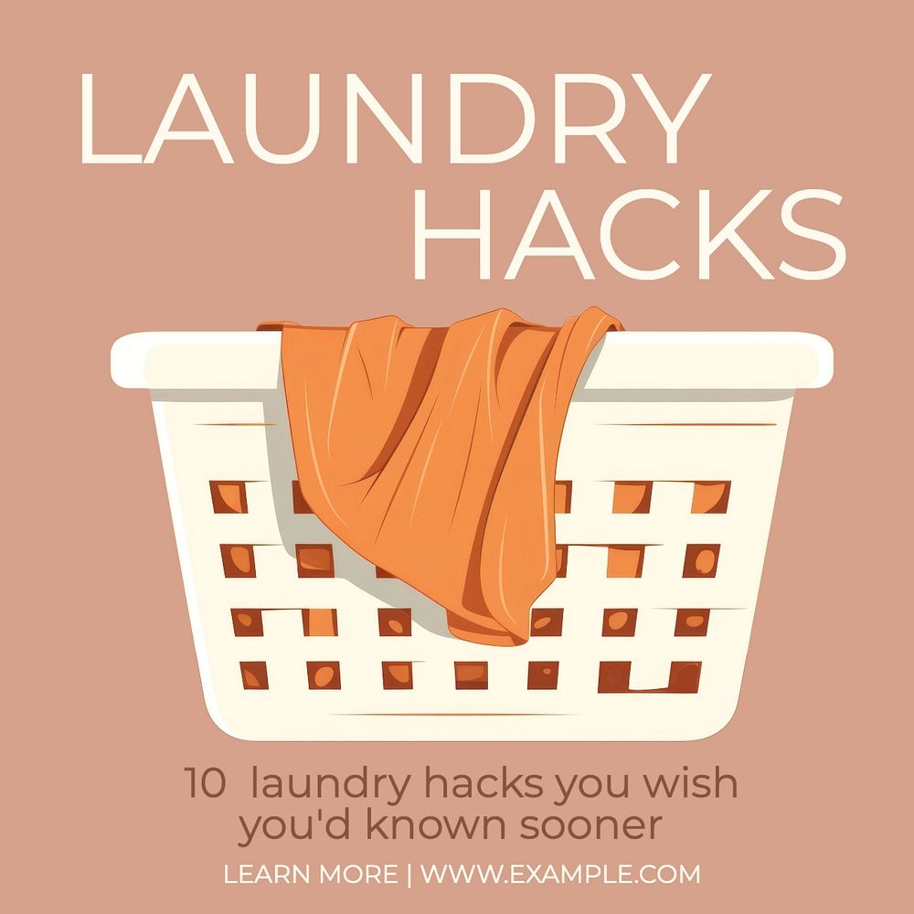 Laundry hacks Instagram post template