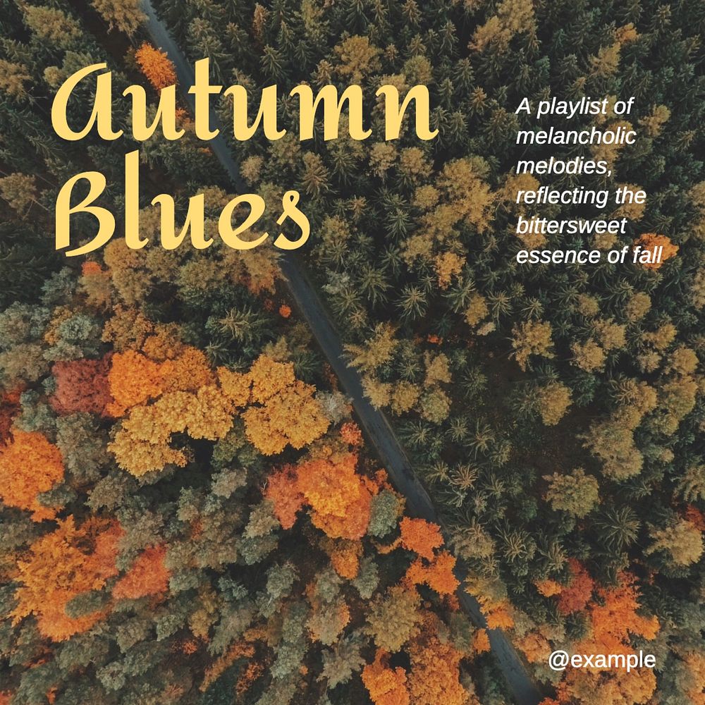 Autumn blues Instagram post template