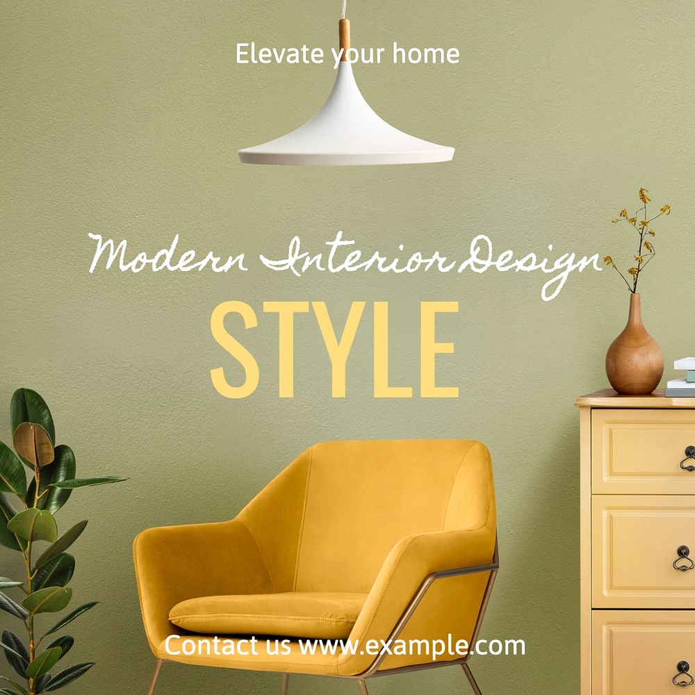 Modern interior design Instagram post template