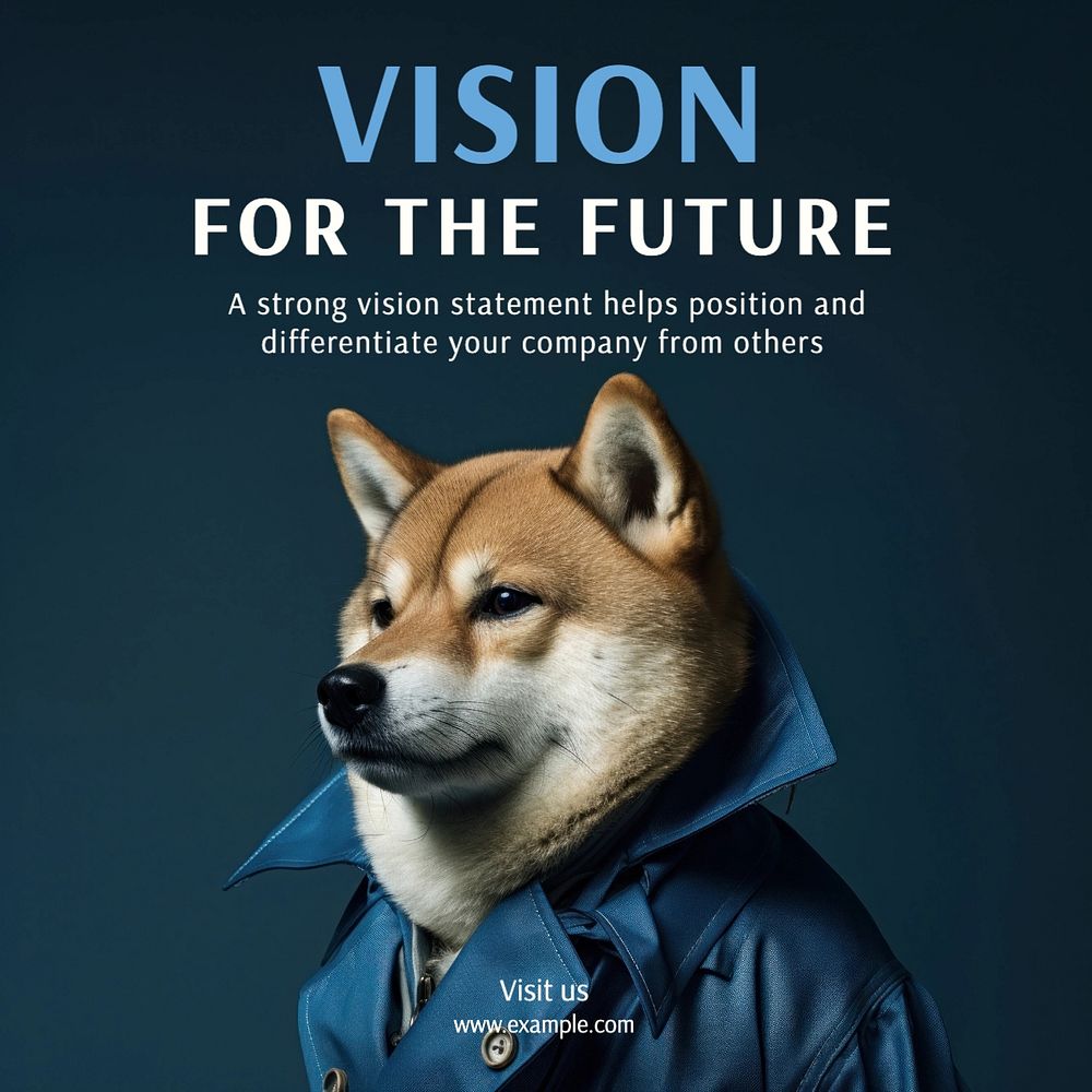 Vision for the future Instagram post template, editable text