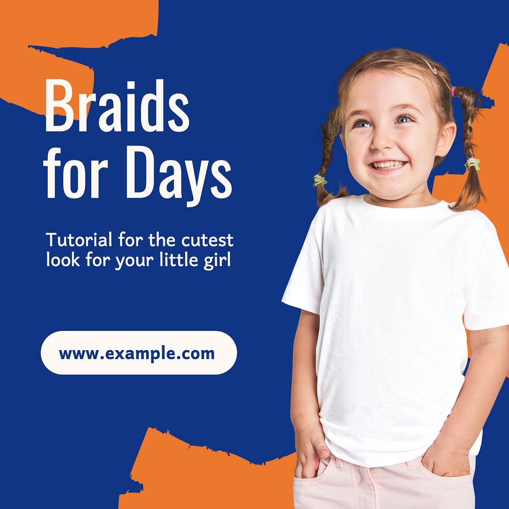 Braids for kids Instagram post template