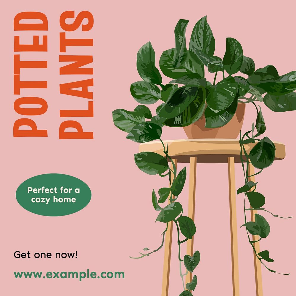 Potted plants Instagram post template