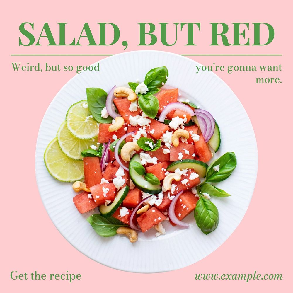 Watermelon salad Instagram post template