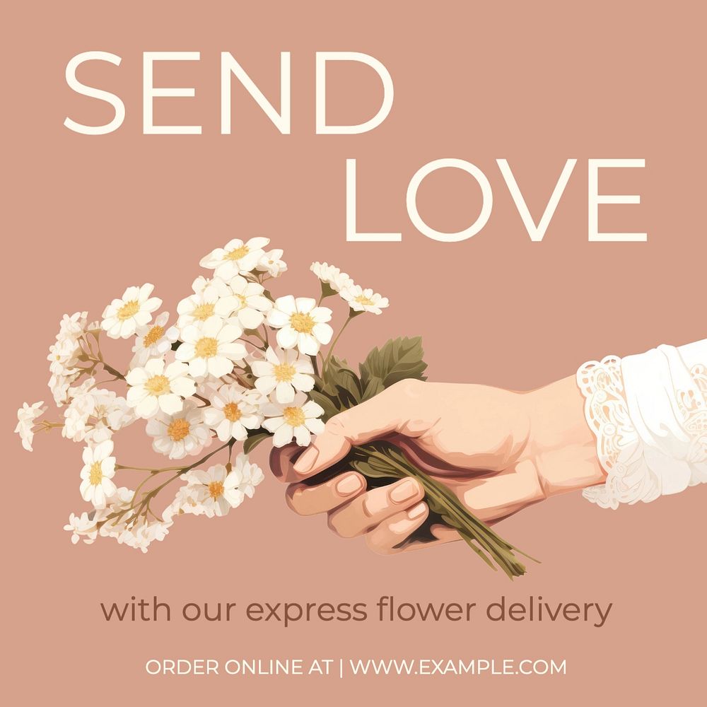 Flower delivery Instagram post template