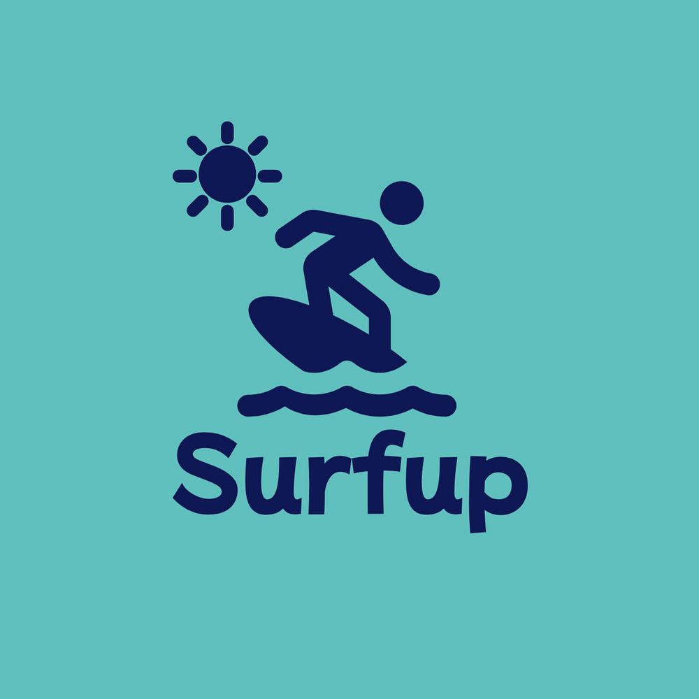 Surfing logo template