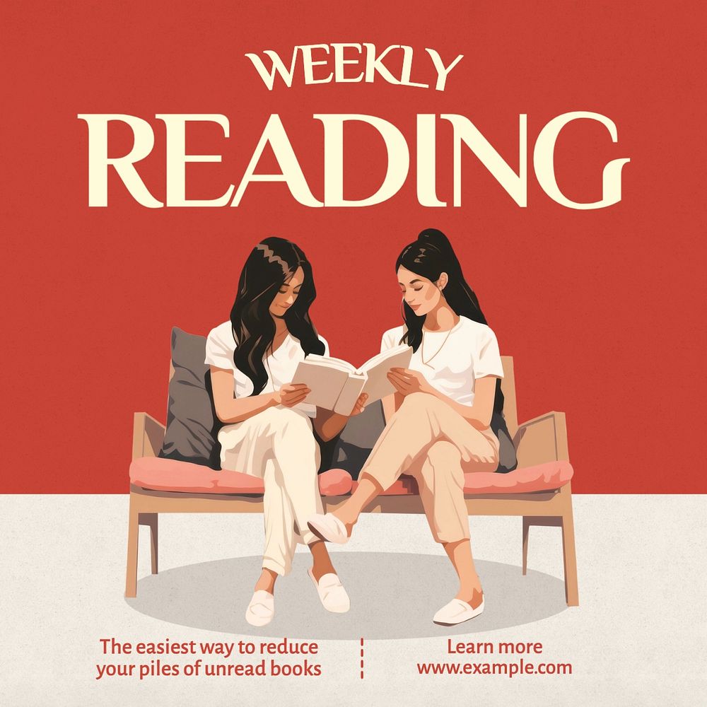 Weekly reading Instagram post template